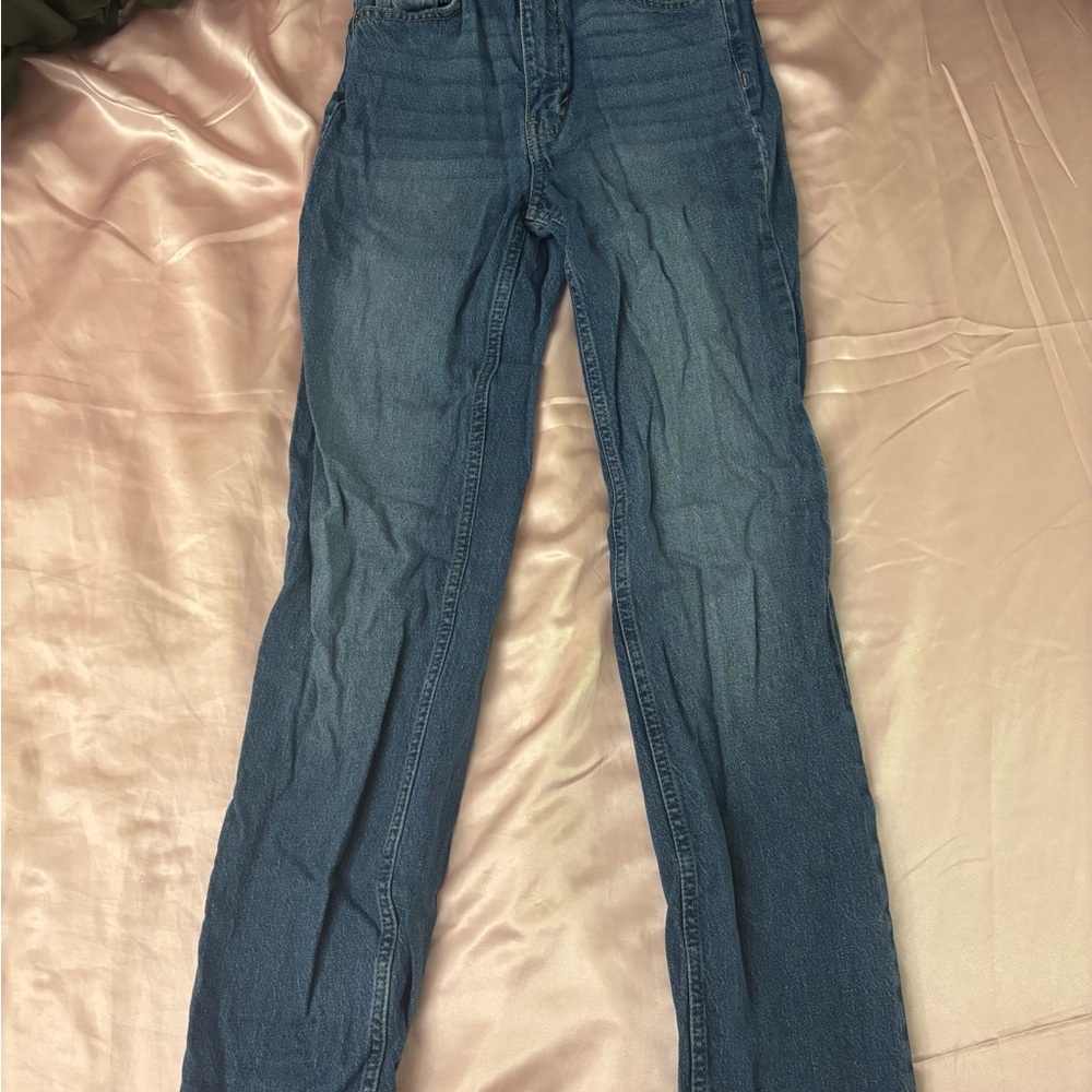 H&M Women's Straight-Leg Jeans in Blue